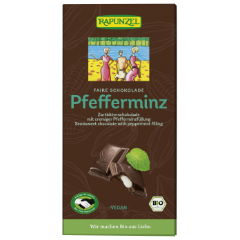 Zartbitter Schokolade Pfefferminzfüllung