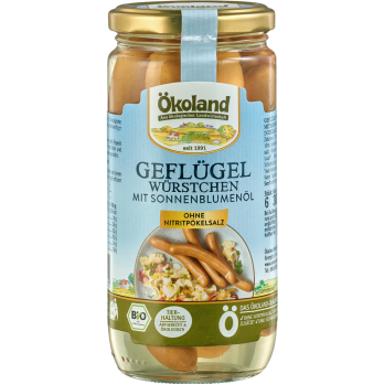 Geflügelwürstchen im Glas